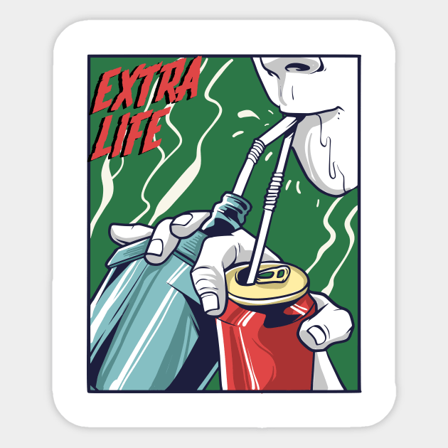 Extra life - booze time Sticker by Frispa